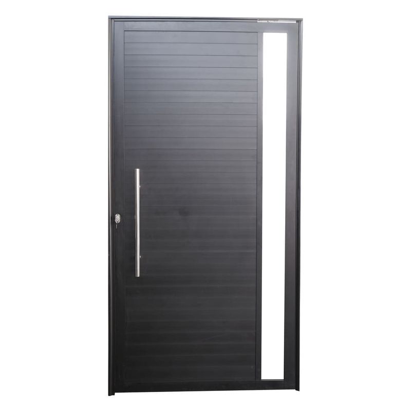 Porta-Pivotante-Lambril-Aluminio-Preto-com-Visor-Esquerdo-210x100cm