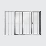 Janela-de-Correr-2-Folhas-com-Grade-Aluminio-Brilhante-100x150cm