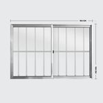 Janela-de-Correr-2-Folhas-com-Grade-Aluminio-Brilhante-100x150cm