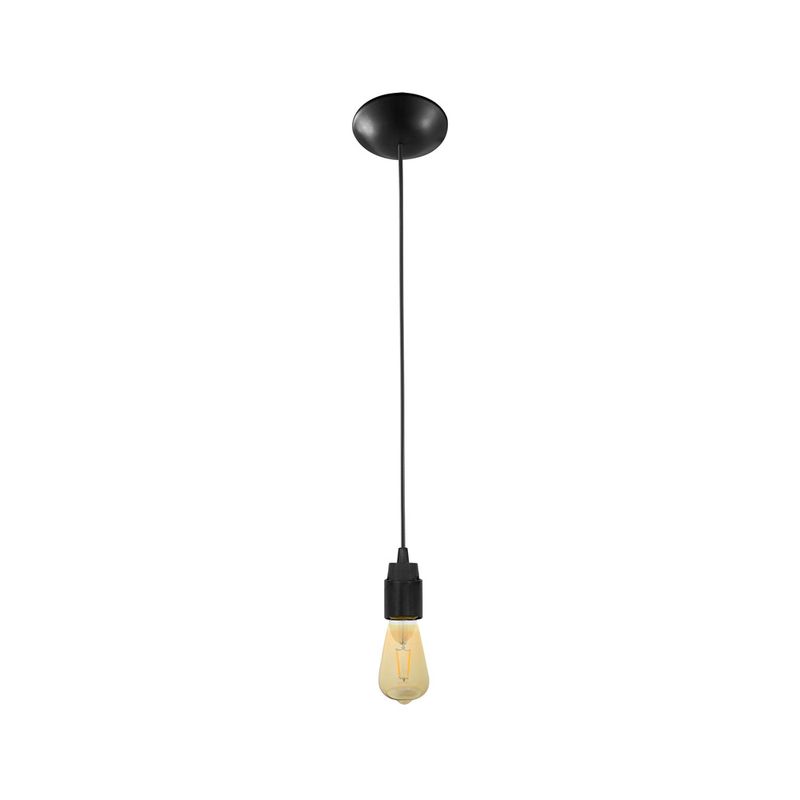 Pendente-One-em-Porcelana-Preto-para-1-Lampada-E27
