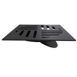 Grelha-Quadrada-Fecho-Automatico-Max-ABS-Preta-10cm-DN100-Estrela