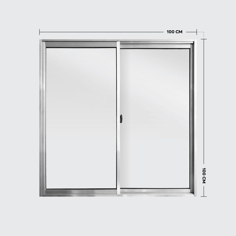 Janela-de-Correr-2-Folhas-sem-Grade-Aluminio-Brilhante-100x100cm