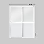 Porta-de-Correr-2-Folhas-Vidro-Liso-Aluminio-Branco-210x160cm