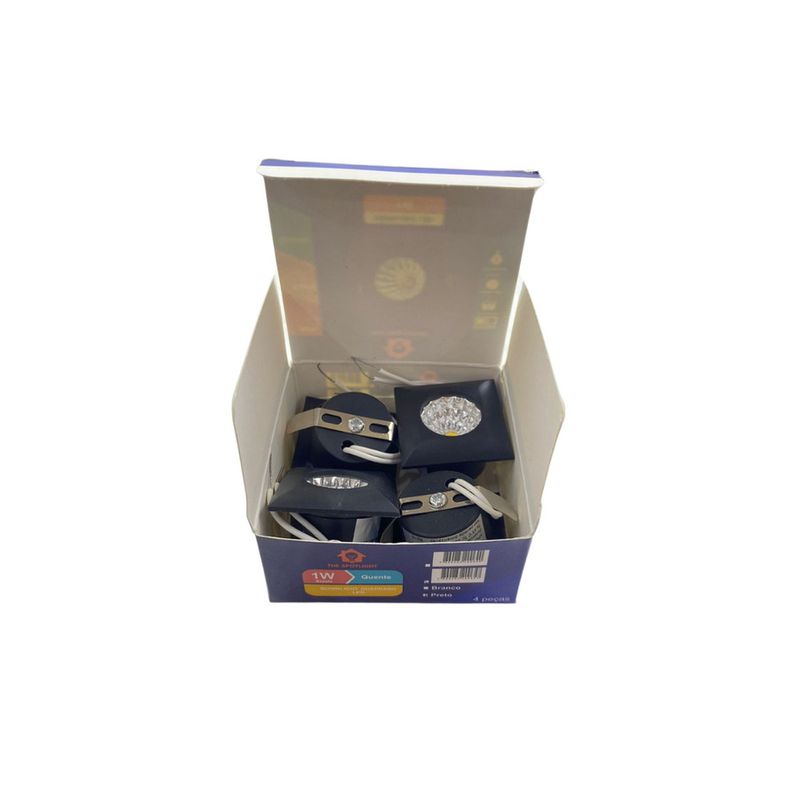 Spot-de-Led-de-Embutir-Quadrado-Preto-1W-80-Lumens-Luz-Amarela