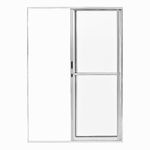 Porta-de-Correr-2-Folhas-Vidro-Liso-Aluminio-Brilhante-210x160cm