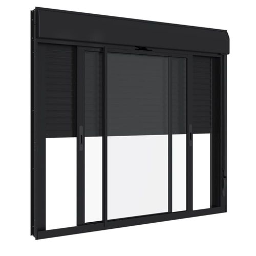 Janela Persiana 2 Folhas Alumínio Preto 120x120cm
