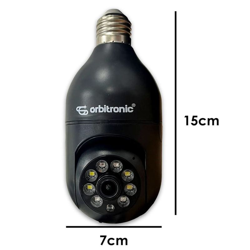 Camera-Wi-fi-Lampada-HD-1.3MP-Interna-Espia-com-Rastreio-ORB777-Preta