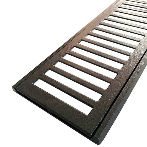 Conjunto Grelha Pedestre Alumínio Preto 10X50cm LGMAIS