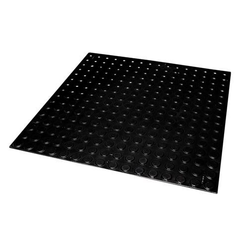 Piso Emborrachado Moeda Alta Preto 4mm 50x50cm