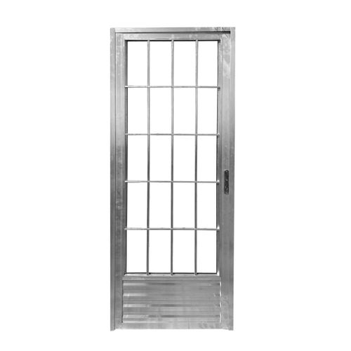 Porta Palito Alumínio Brilhante Vidro Liso Esquerdo 210x80cm
