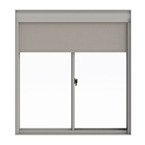 Janela Persiana 2 Folhas Blackout de Tecido Alumínio Branco 120x120cm
