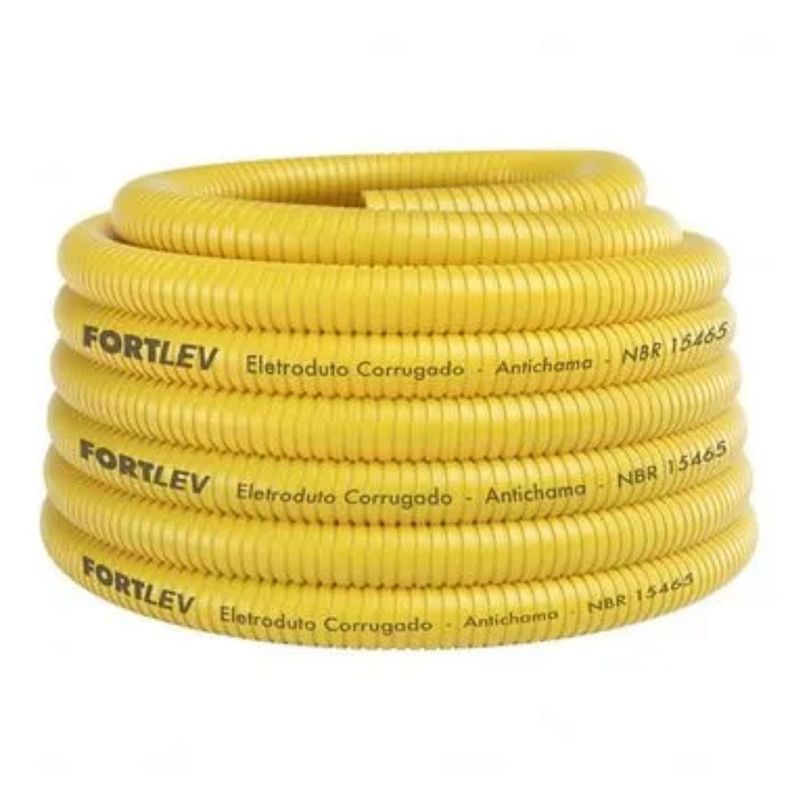 Eletroduto-Corrugado-3-4--25mm-Amarelo-Fortlev-50-Metros