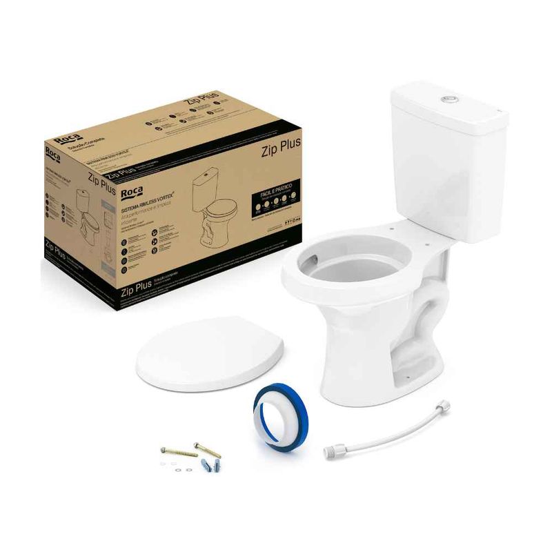 Kit-Vaso-Sanitario-com-Caixa-Acoplada-Zip-Plus-3-6L-Branco-Roca