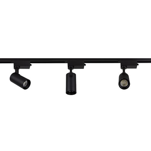 Kit Trilho Alumínio Preto com 3 Spots LED 15W 3150 Lúmens Luz Amarela