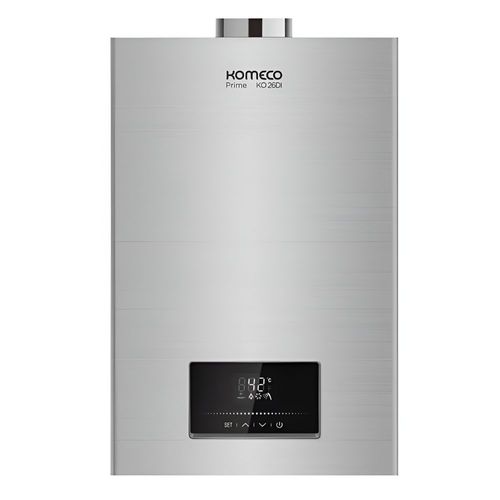 Aquecedor de Água a Gás GN 26L Prime Wifi Inox Digital Bivolt Komeco