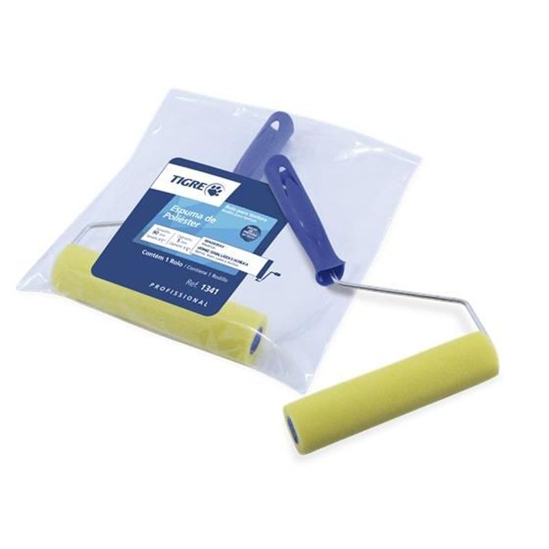 Rolo-de-Espuma-Amarelo-com-Suporte-1341-9cm-Tigre