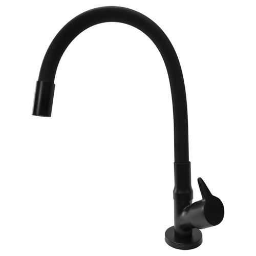 Torneira para Cozinha Mesa 1/4V Bica Média Preto Color Flex Easy
