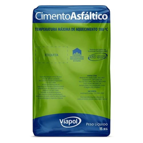 Cimento Asfáltico em Bloco NBR II Preto 15Kg Viapol