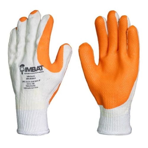 Luva Trico Borracha Laranja Tam M CA41736 Imbat