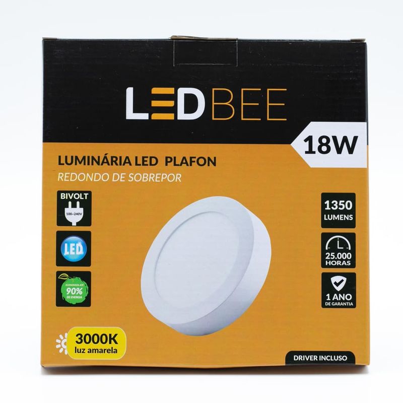 Painel-de-LED-Sobrepor-18W-21cm-1350-Lumens-Luz-Amarela