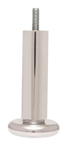 Pé Tubular para Móvel com Sapata e Bucha 1" 100mm Alumínio Polido