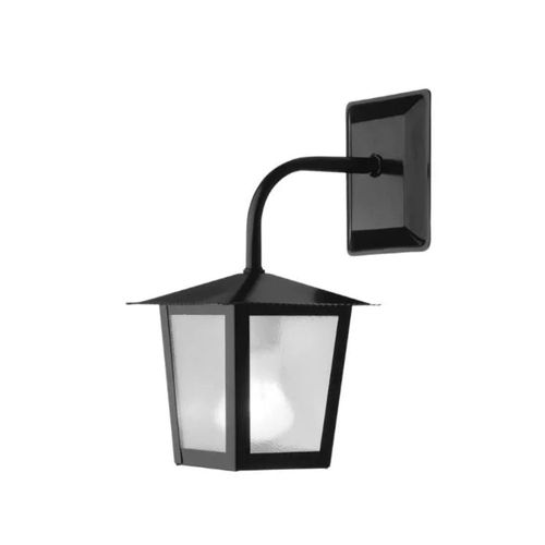 Arandela L-2-B Colonial Quadrada Aço Fosfatizado Preto 1 Lâmpada E27