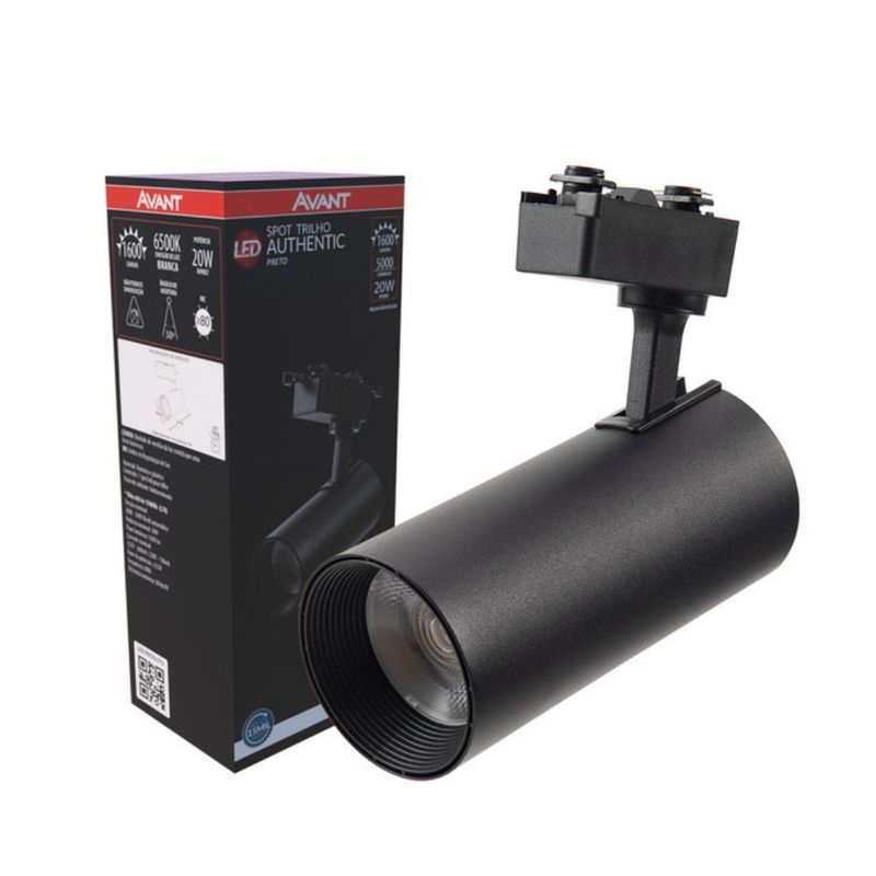 Spot-de-Led-para-Trilho-Authentic-Preto-20w-1400-lumens-Luz-Branca