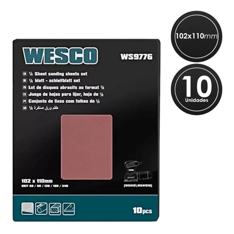 Jogo-De-Lixas-para-Lixadeira-Orbital-102x110mm-C-10-Pecas-WS9776-WESCO