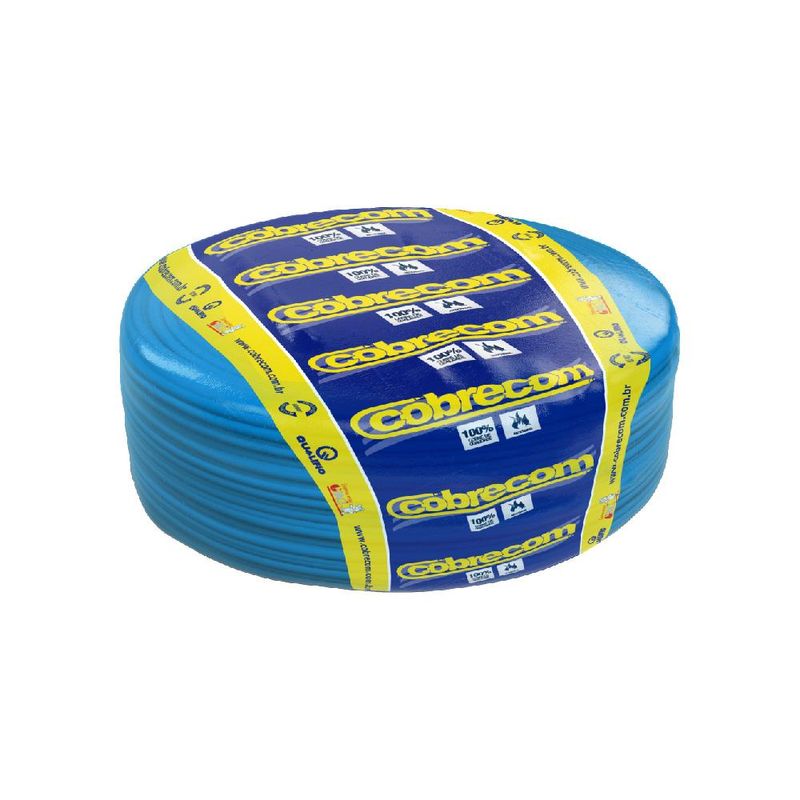Cabo-Flexivel-10mm²-750V-Azul-Cobrecom-50-Metros