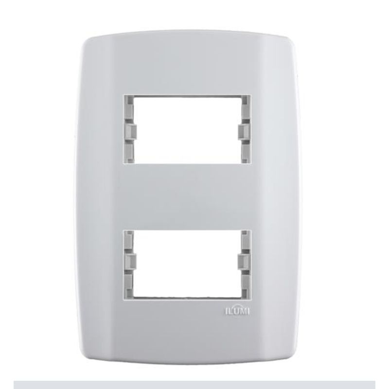 Placa-2-Postos-Separados-4x2-com-Suporte-Branca-Slim
