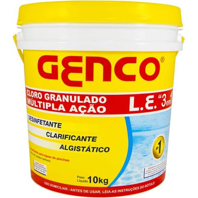 Cloro-Granulado-Estabilizado-Balde-10kg-Multiplacao-3x1-Genco