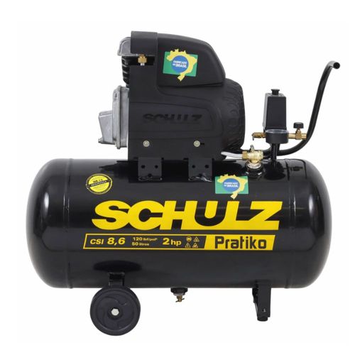 Motocompressor CSI 50L 8,6 pés 120LBS 2HP Pratiko 127V Schulz