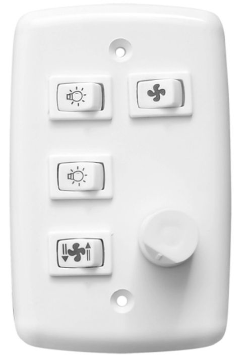 Controle Ventilador Teto 2 Lâmpadas Branco Embutir com Reversão