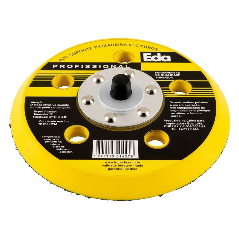 Suporte-Disco-de-Borracha-para-Lixadeira-5--c--Velcro-e-5-Furos-EDA
