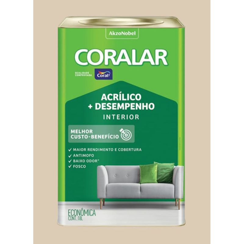 Tinta-Economica-Acrilica-Fosco---Desempenho-Areia-18L-Coralar