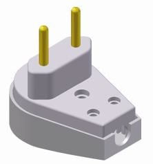 Plugue Desmontável 2P 90° 20 Amperes 250V Cinza