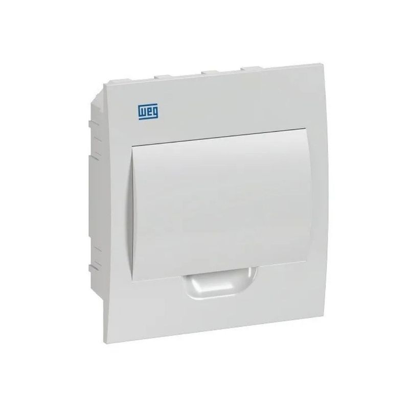 Quadro-PVC-Disjuntor-Embutir-sem-Barramento-para-8-Disjuntores-Branco