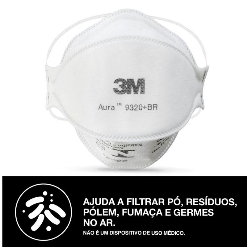 Mascara-Respiratoria-PFF2-sem-Valvula-Aura-3M