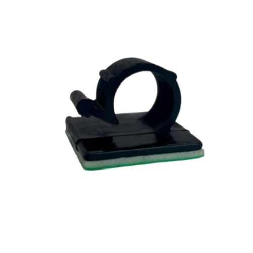 Clip Adesivo 13mm Preto Sforplast 25 Peças
