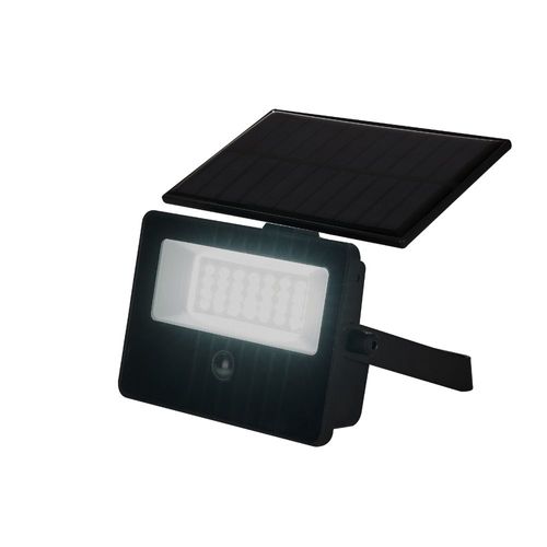 Refletor de LED Solar 50W IP65 500 Lúmens Luz Branca Sensor Presença