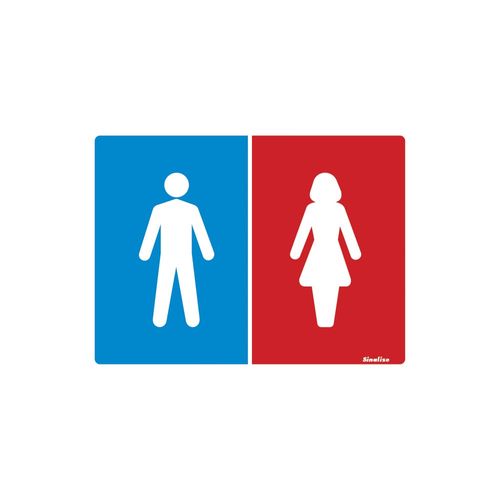 Placa Sanitário Feminino Masculino 15x20cm em Poliestireno