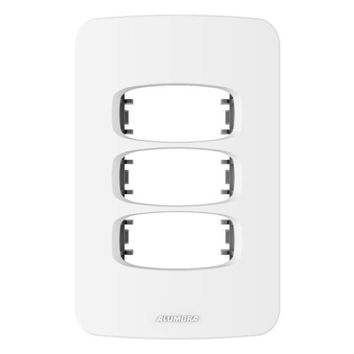 Placa 3 Postos 4x2 com Suporte Branca Gracia