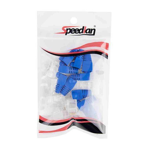 Kit Conector RJ45 CAT5E 50U com Capa Azul com 20 Peças