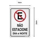Placa-Nao-Estacione-Dia-e-Noite-16x23cm-em-Aluminio