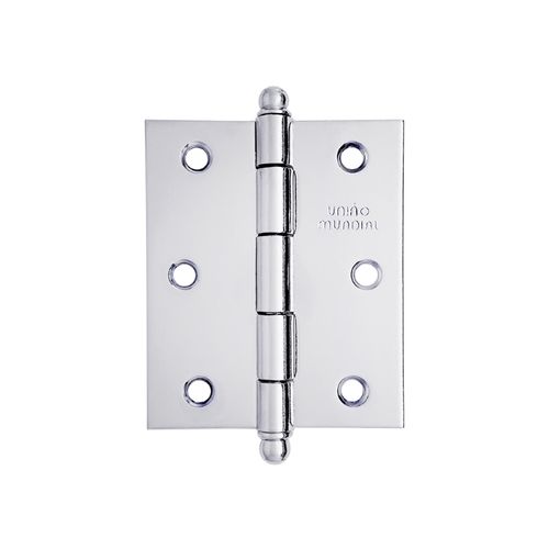Dobradiça Pino Bola sem Anel 3"X2.1/2" até 24Kg Cromada 03 Peças