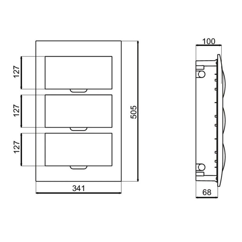 Quadro-PVC-Disjuntor-Embutir-sem-Barramento-para-36-Disjuntores-Branco