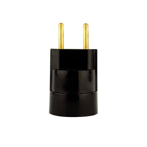 Soquete em Termoplástico Preto com Pino para Tomada para Lâmpada E27