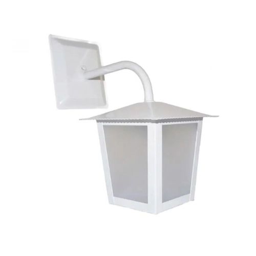 Arandela L-2-B Colonial Quadrada Aço Fosfatizado Branco 1 Lâmpada E27