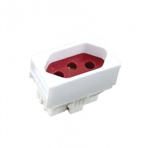 Módulo Tomada 2P+T 20A/250V Vermelho Slim