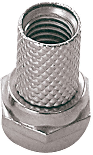 Conector Metálico com Rosca RG6U Niquelado 01 Peça
